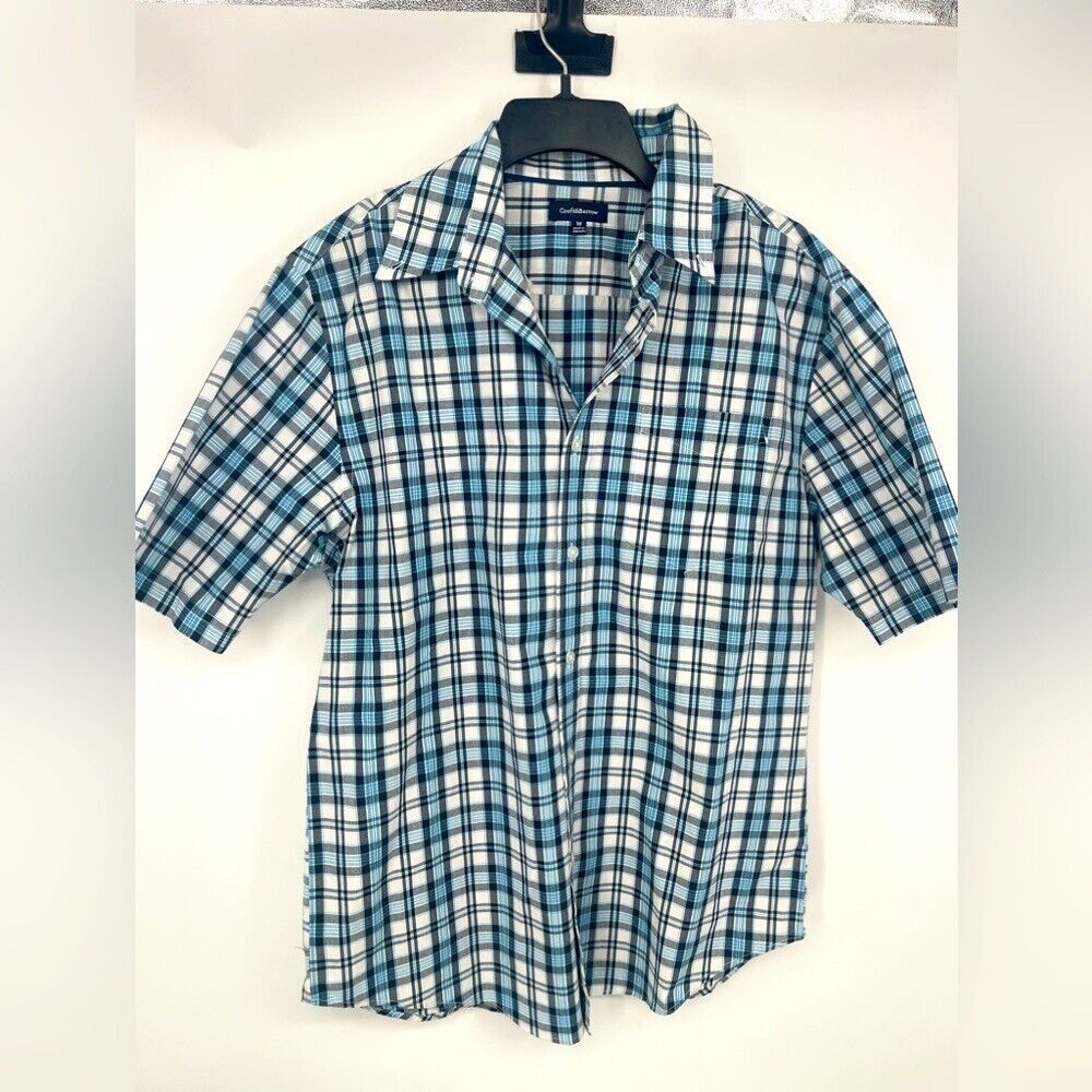 Men's Croft + Barrow Medium plaid short sleeve button down